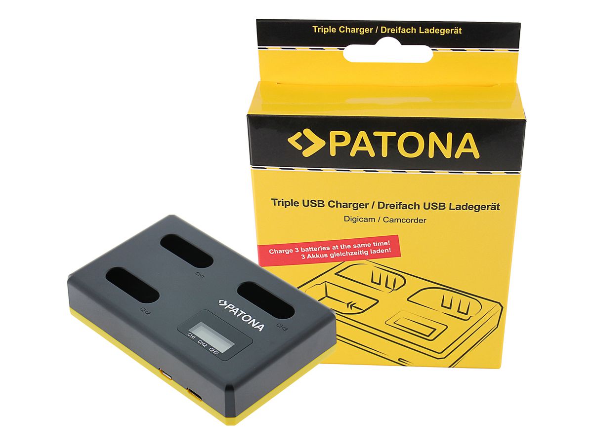 Patona Chargeur Triple Sony USB NP-BX1