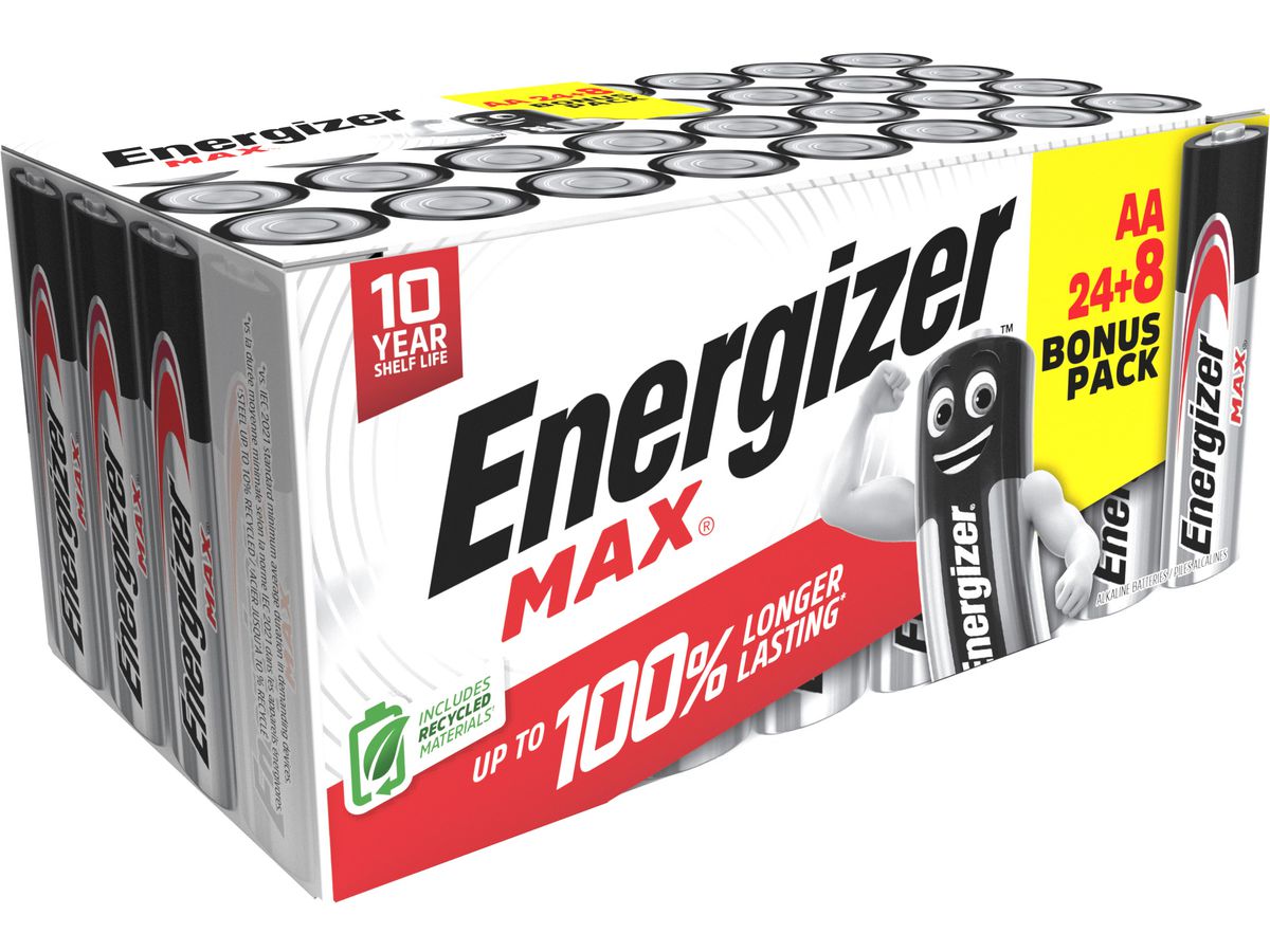 Energizer Max AA (LR6/E91) 24+8 Stück