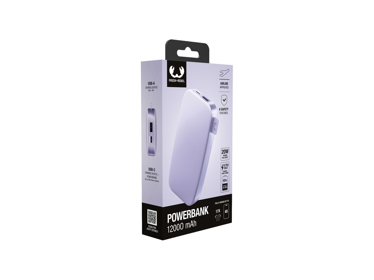 Fresh 'n Rebel Powerbank 12000 mAh Lilac
