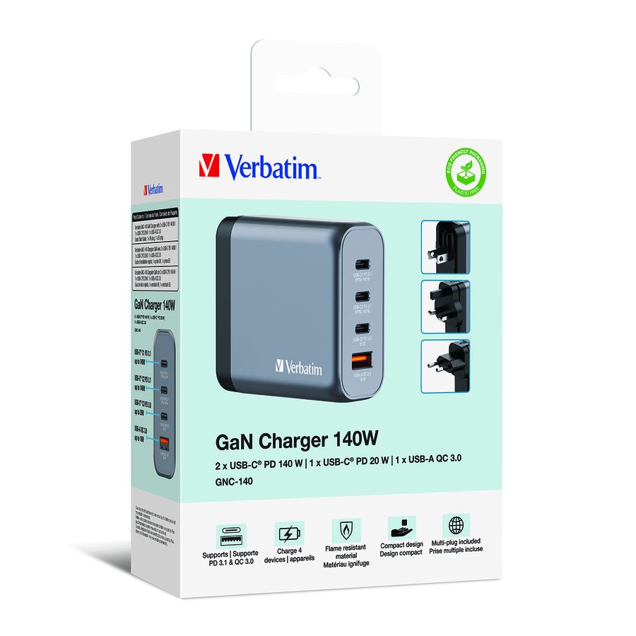 Verbatim GaN 4 Port Charger 140W