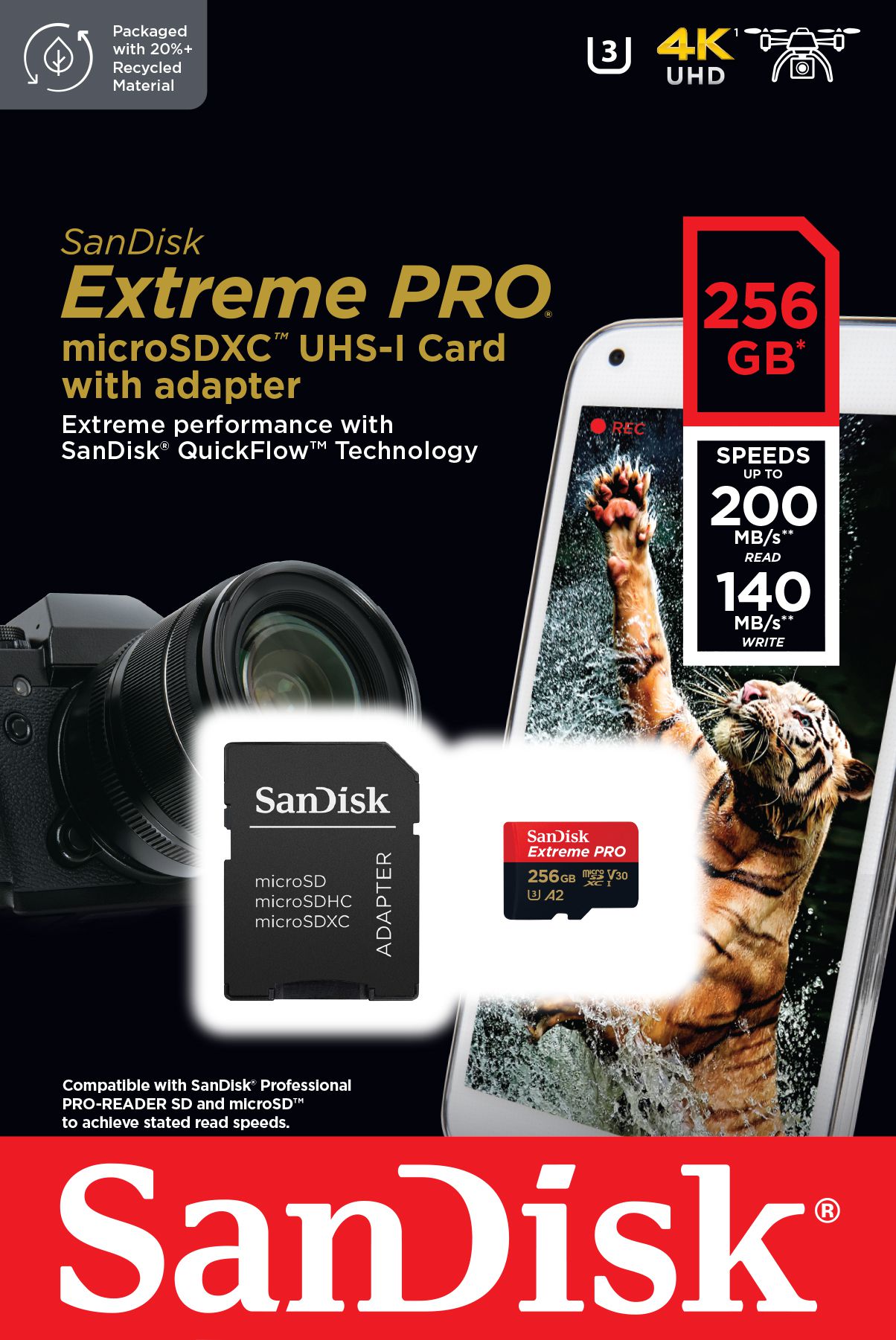 SanDisk ExtremePro 200MB/s microSD 256GB