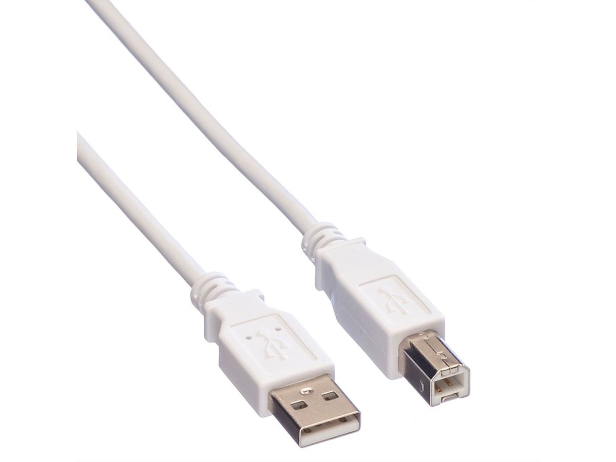 VALUE USB 2.0 Kabel, A-B white (3.0 m)