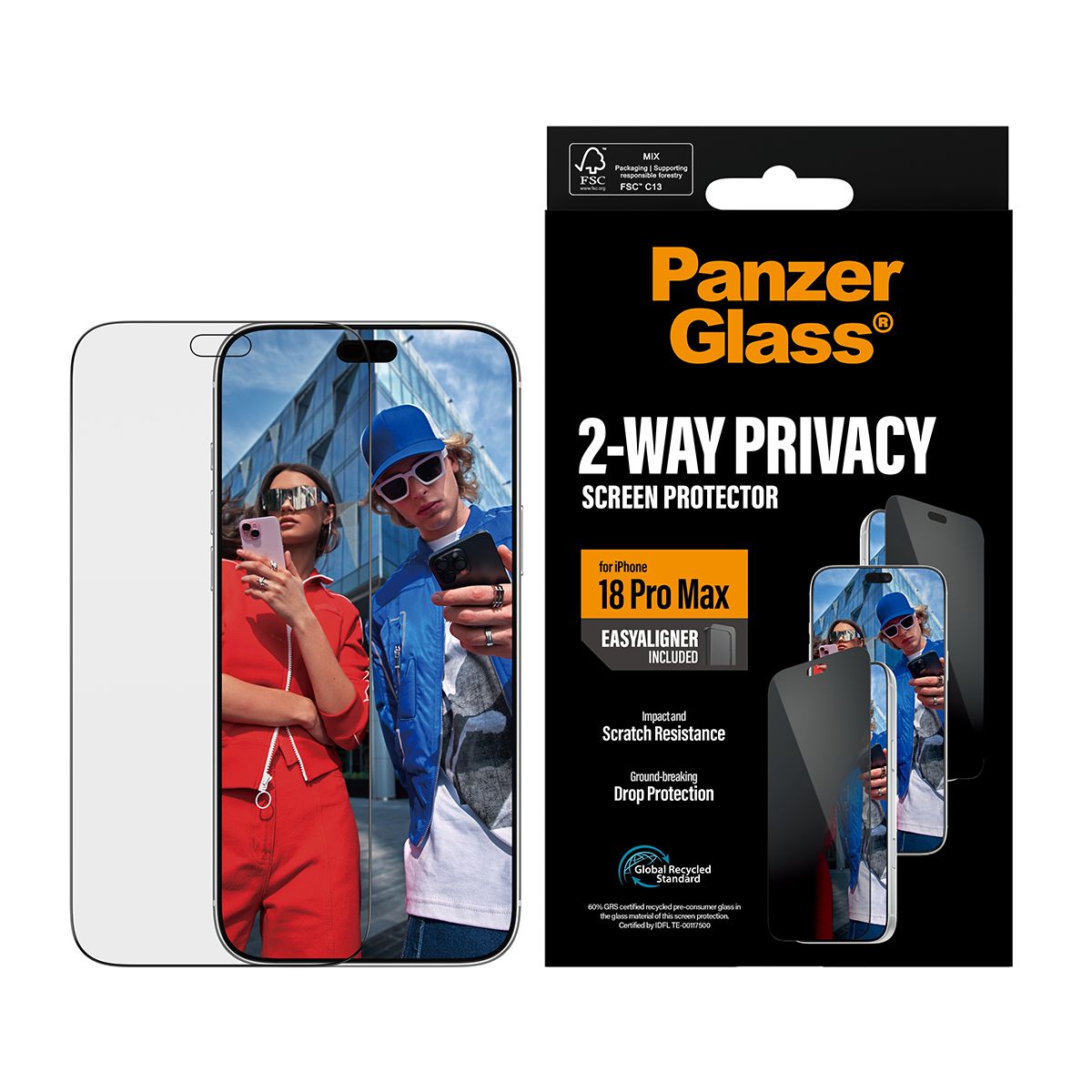 PanzerGlass iP18 Pro Max Privacy Schutz
