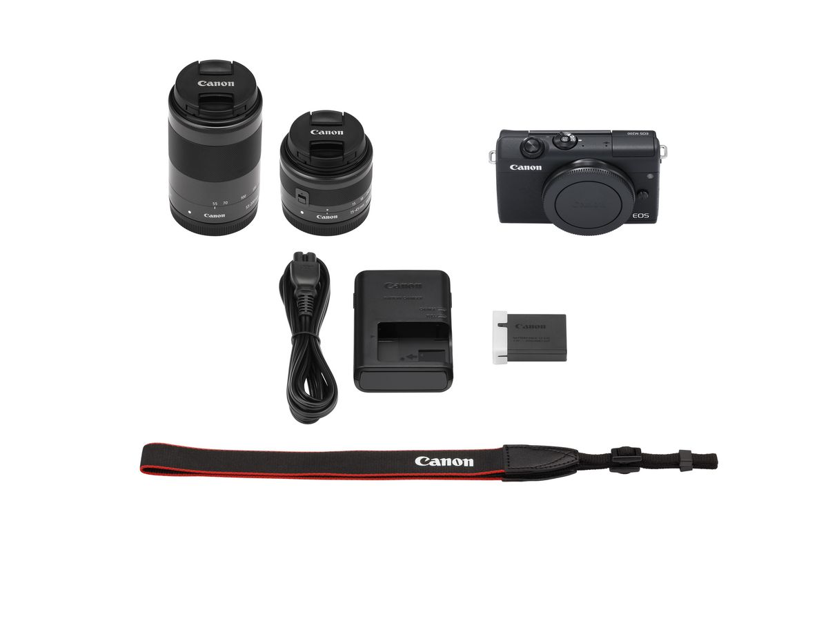 Canon EOS M200 + 15-45 + 55-200 Schwarz