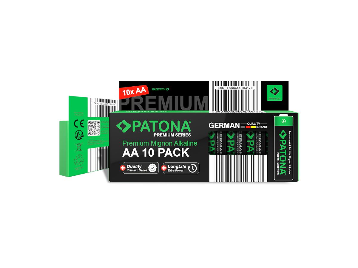 Patona 10 Stück AA Alkaline Batterie