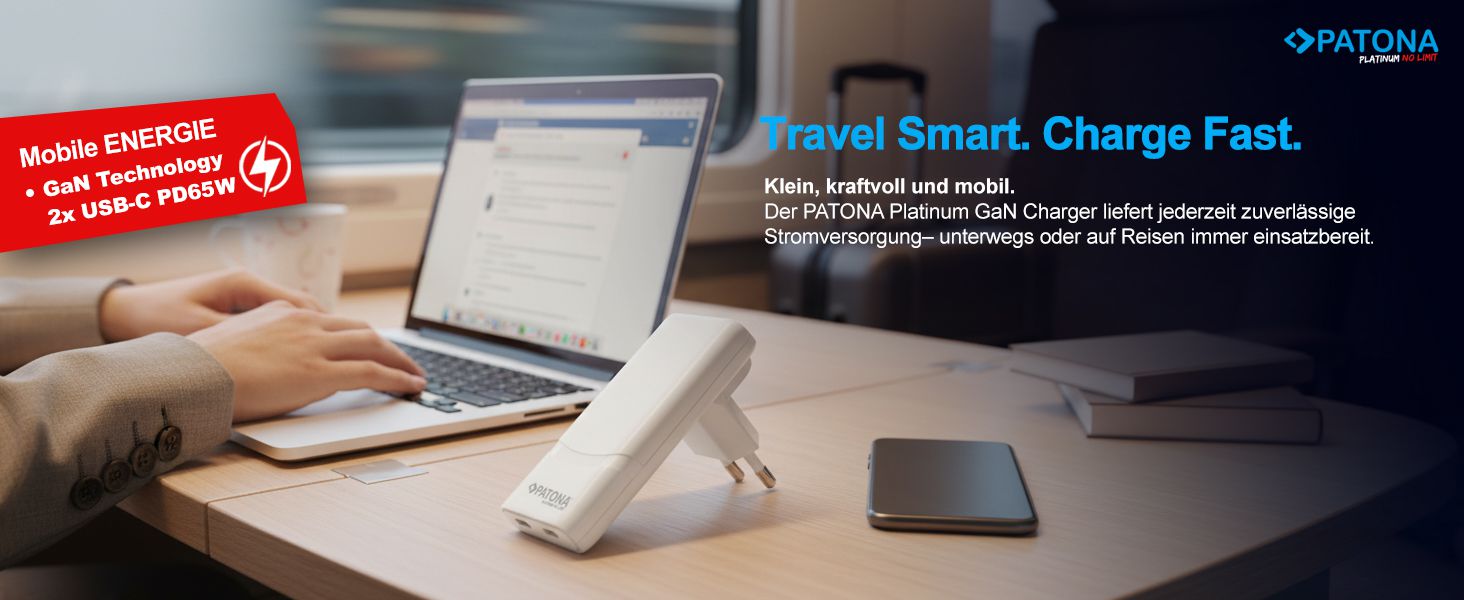 Patona GaN Platinum PD 65W 2xUSB-C White
