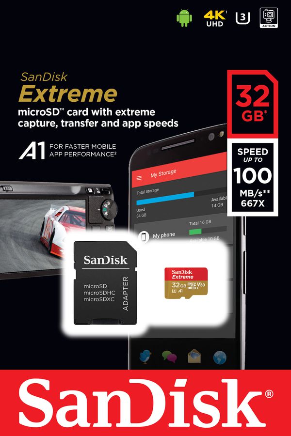 SanDisk Extreme 100MB/s microSDHC 32GB