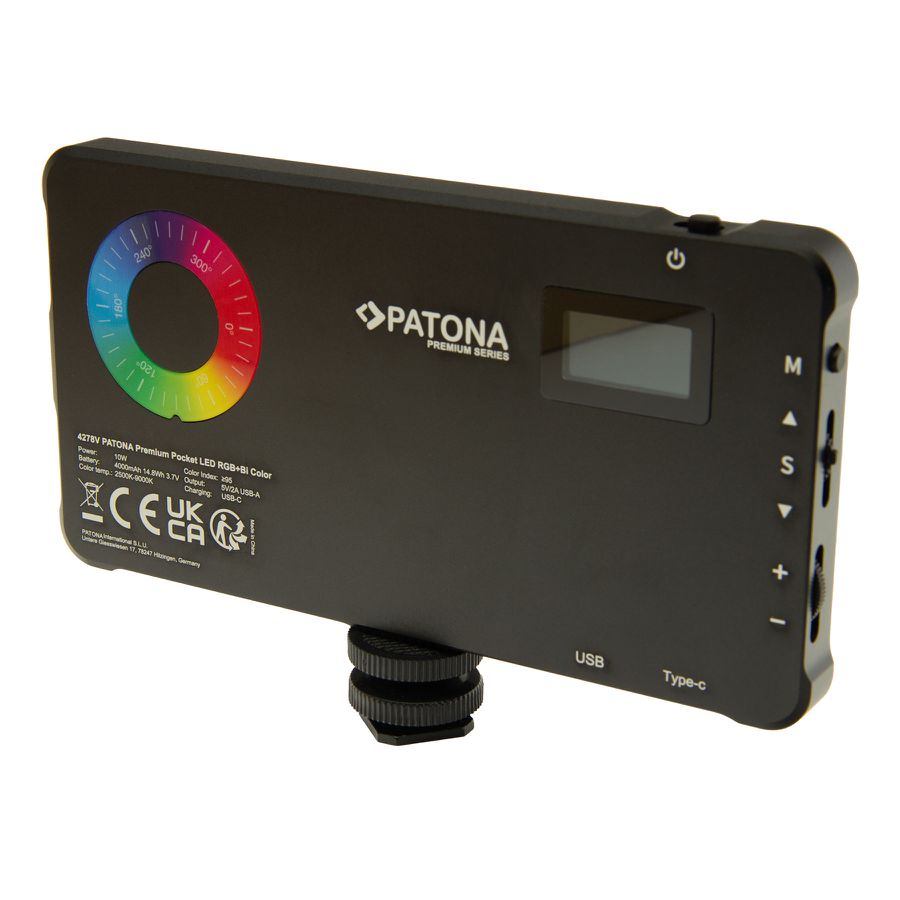 Patona RGB Videolicht mit Powerbank