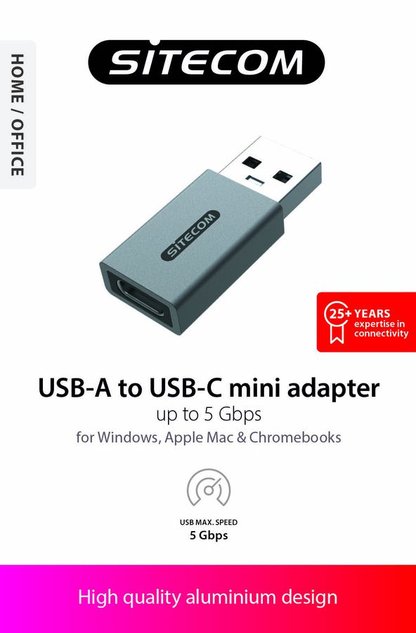 Sitecom USB-A to USB-C Mini Adapter