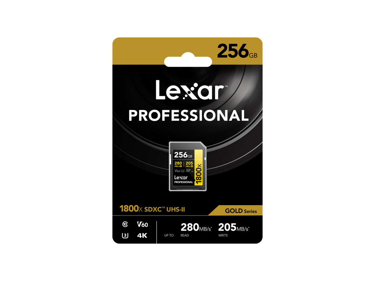 Lexar 1800x UHS-II SDXC 256GB Gold