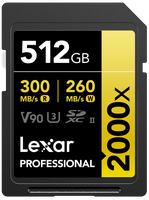 Lexar 2000x UHS-II SDXC 512GB Gold