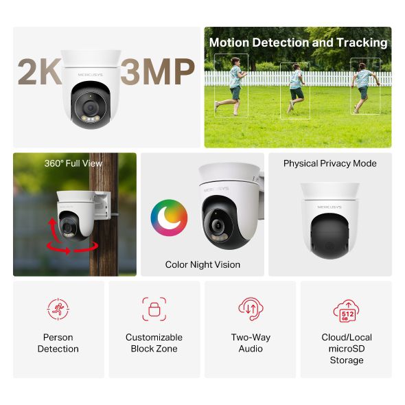 Mercusys 2K Outdoor Security Wi-Fi Camer