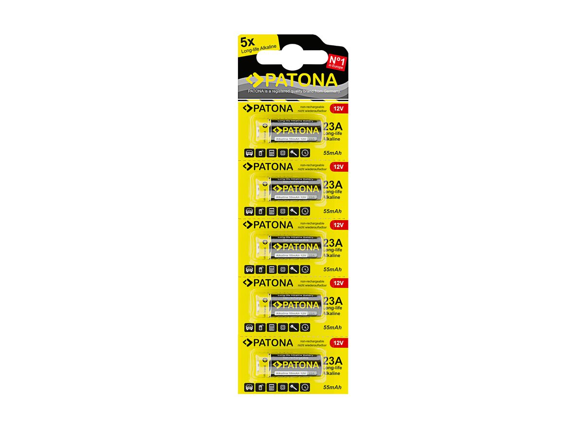 Patona 5 pièces 12V pile alcaline 23A
