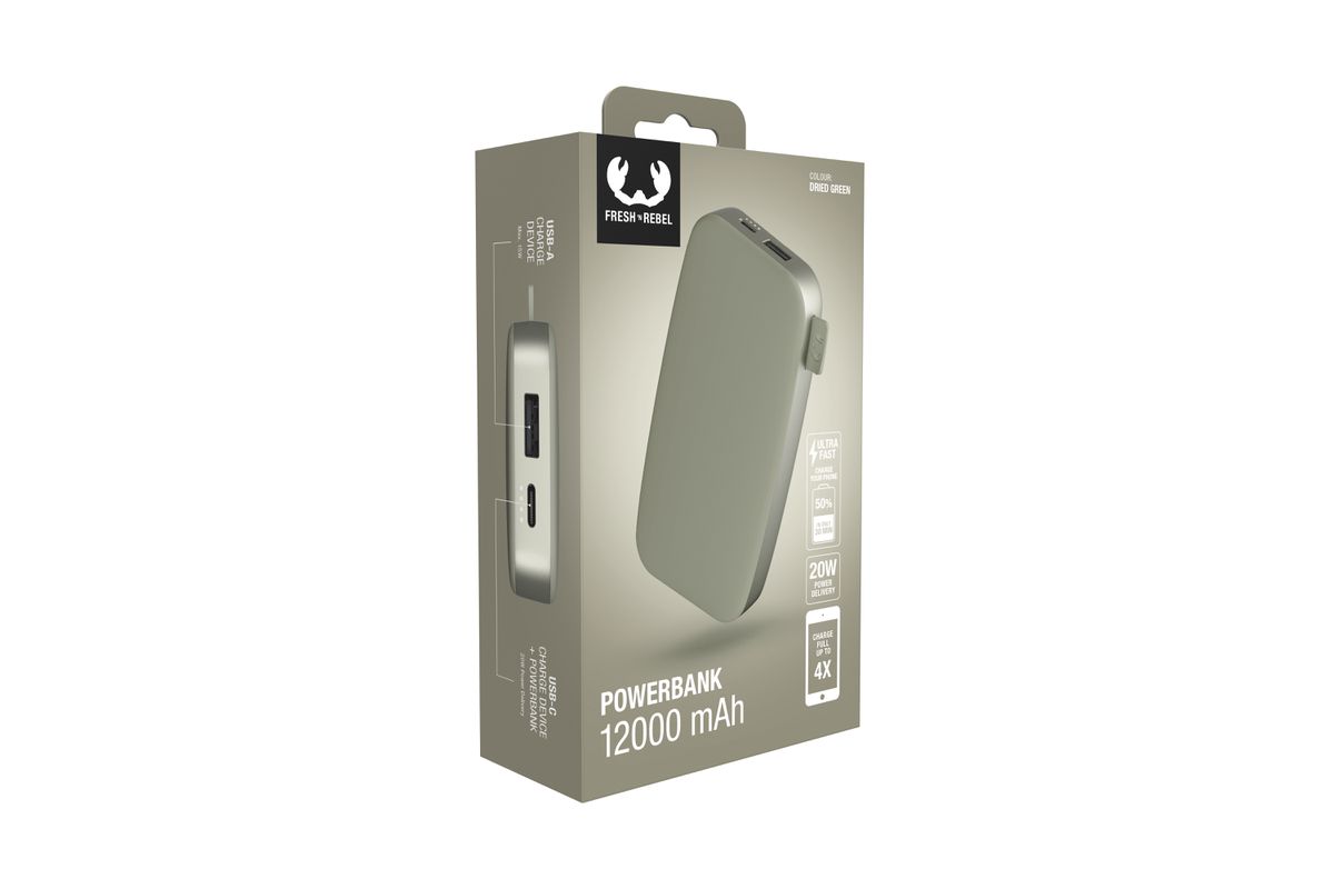 Fresh 'n Rebel Powerbank 12000 mAh Green
