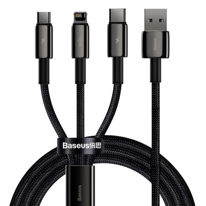 Baseus USB-A 3-in-1 Cable 1.5m Black