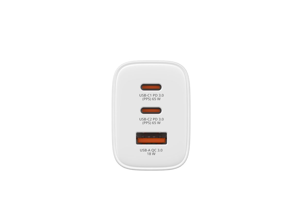 Verbatim GaN 3 Port Charger 65W White