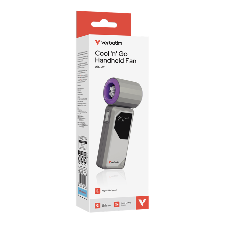 Verbatim AirJet Handheld Fan Grey