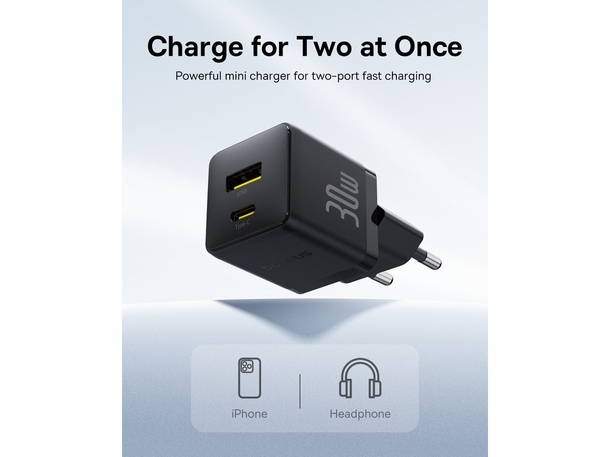 Baseus Palm Fastcharger C+U 30W Bl.