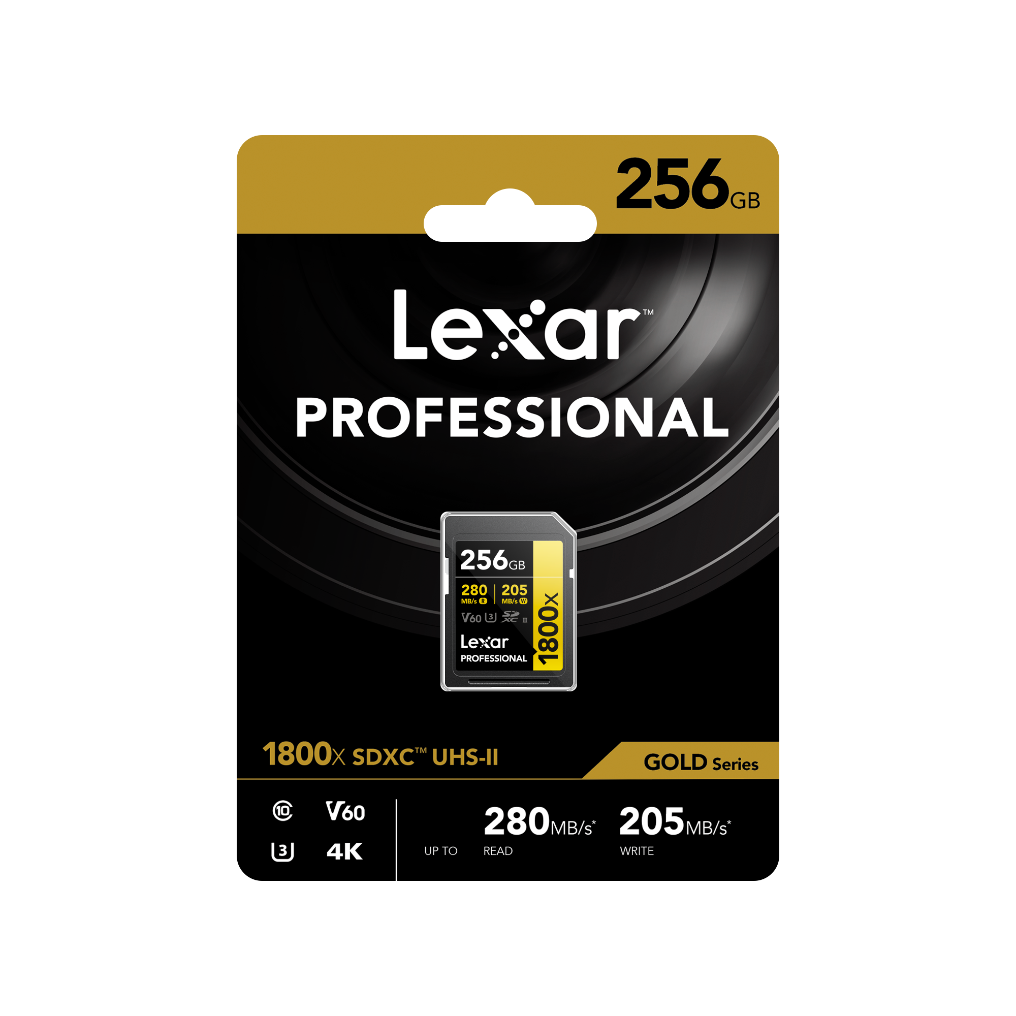 Lexar 1800x UHS-II SDXC 256GB Gold