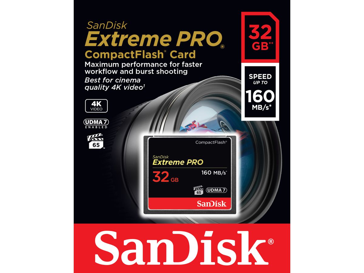 Sandisk ExtremePro 160MB/s CF 32GB