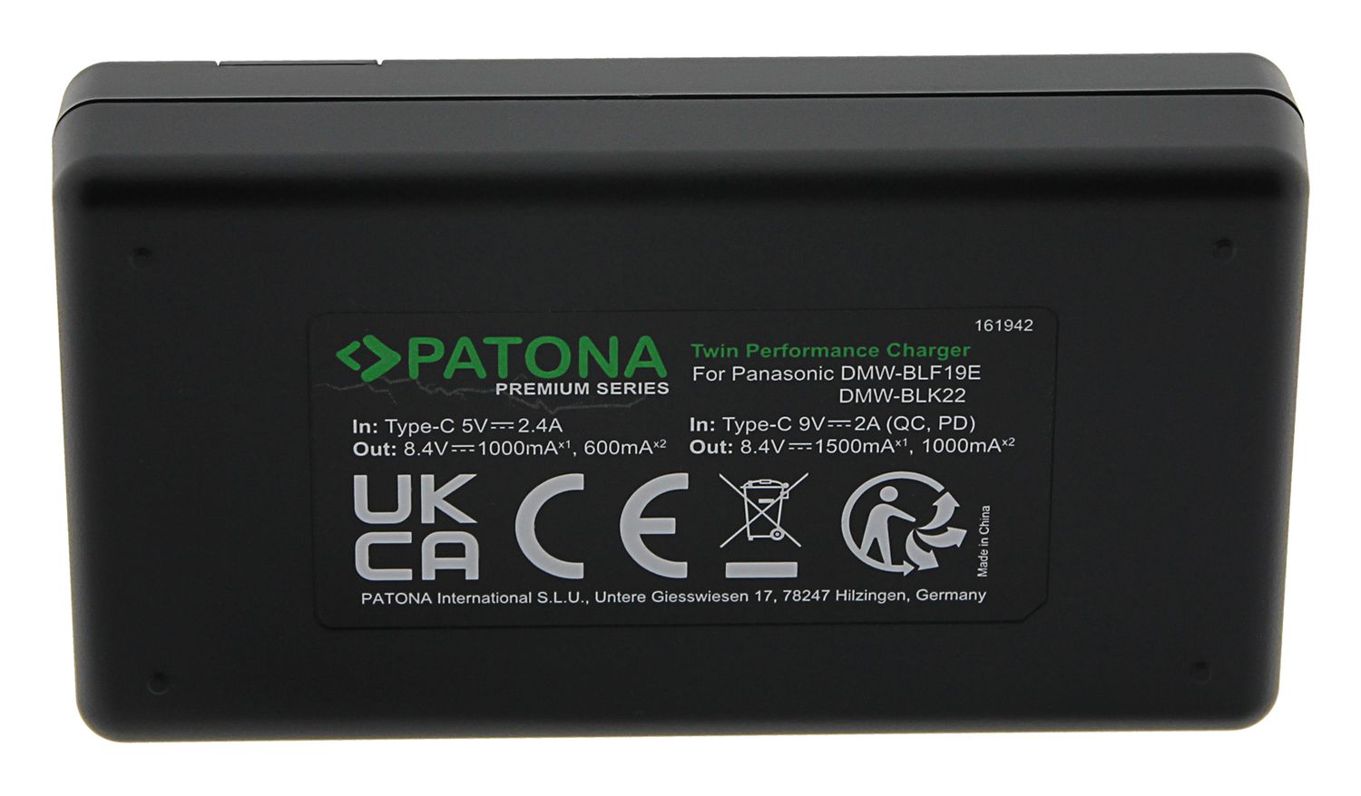 Patona Premium Twin Charg Panasoni BLK22