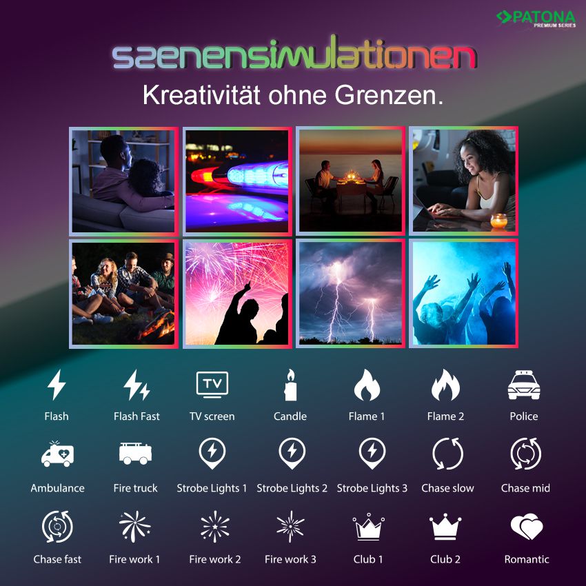 Patona Lampe vidéo/ photo LED RGB Tube