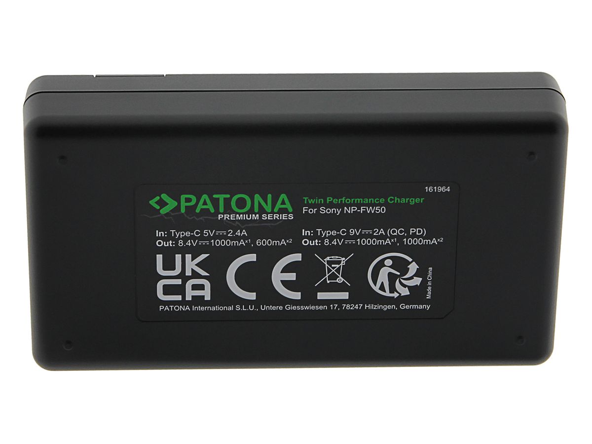Patona Premium Twin Charger Sony NP-FW50