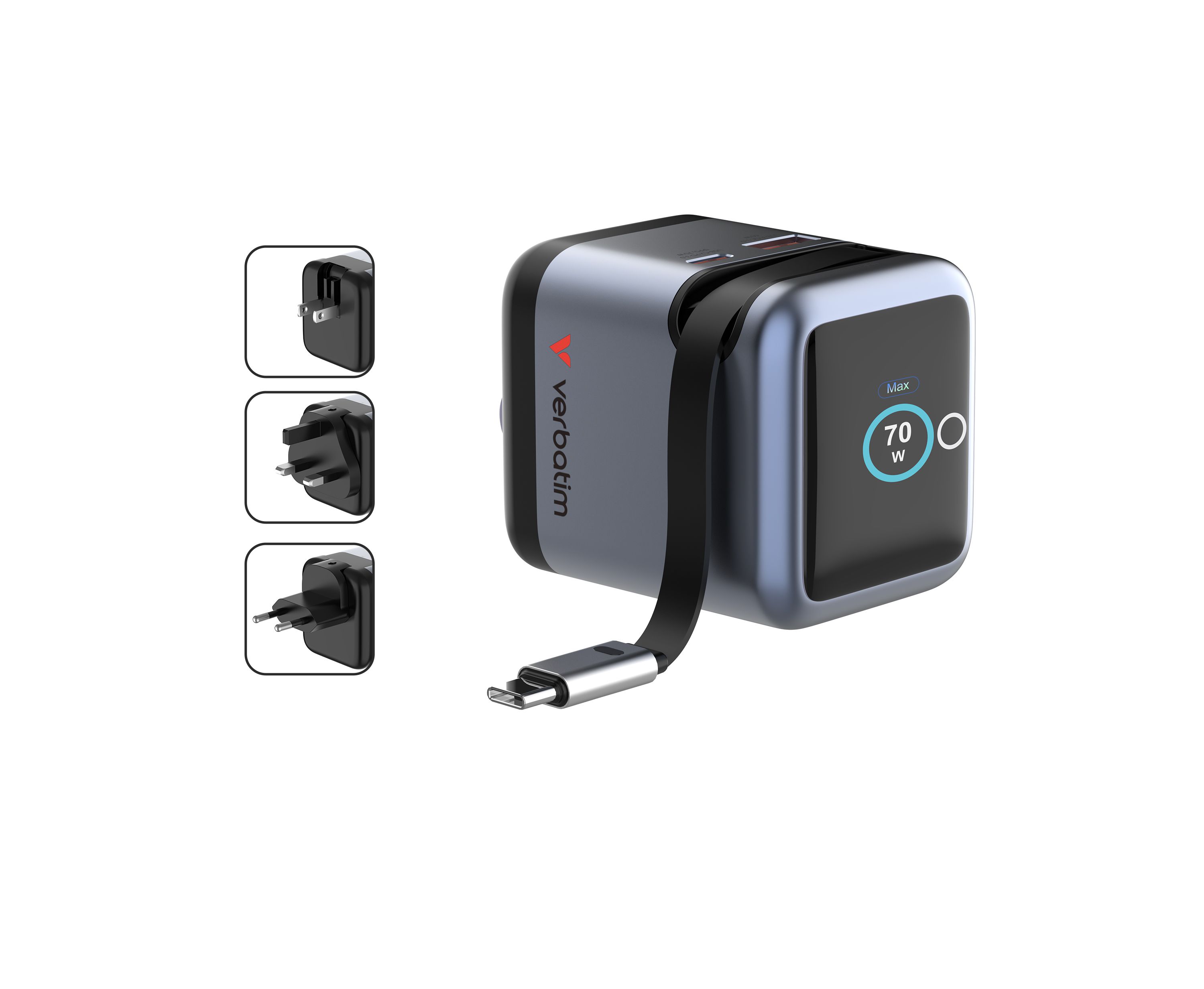 Verbatim Mini GaN Charger 70W Display