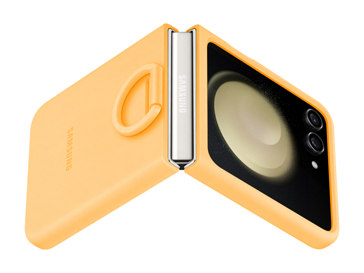 Samsung Flip 5 Silicone Case with Ring Apricot
