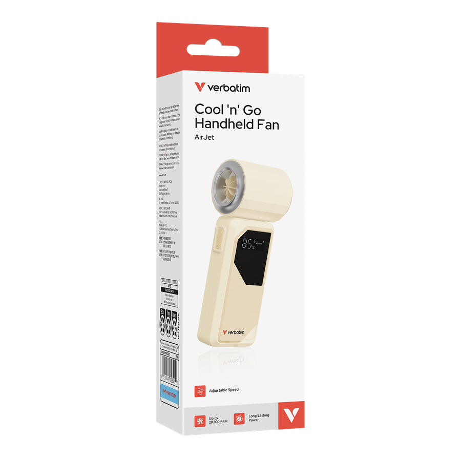 Verbatim AirJet Handheld Fan White