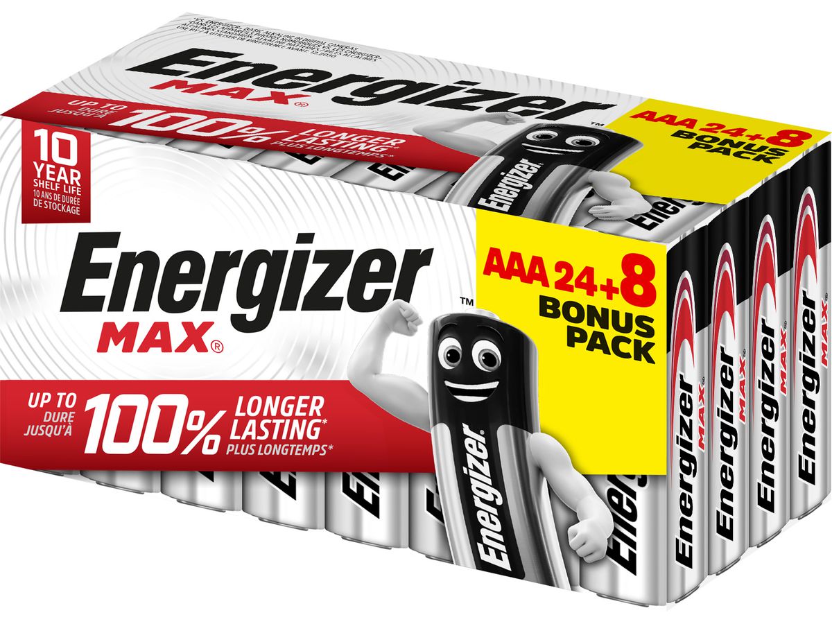 Energizer Max AAA (LR03/E92) 24+8 Stück