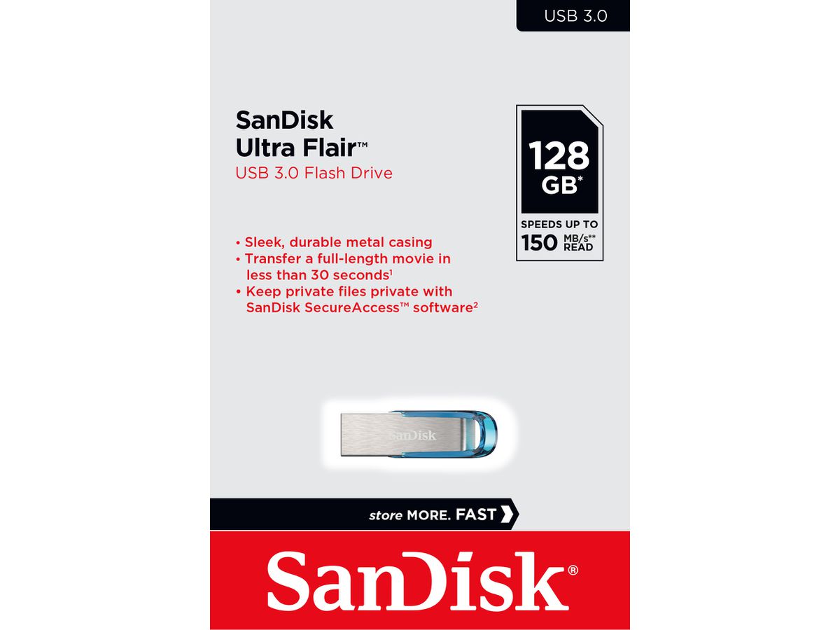 Sandisk Ultra USB 3.0 Flair 128GB Blue