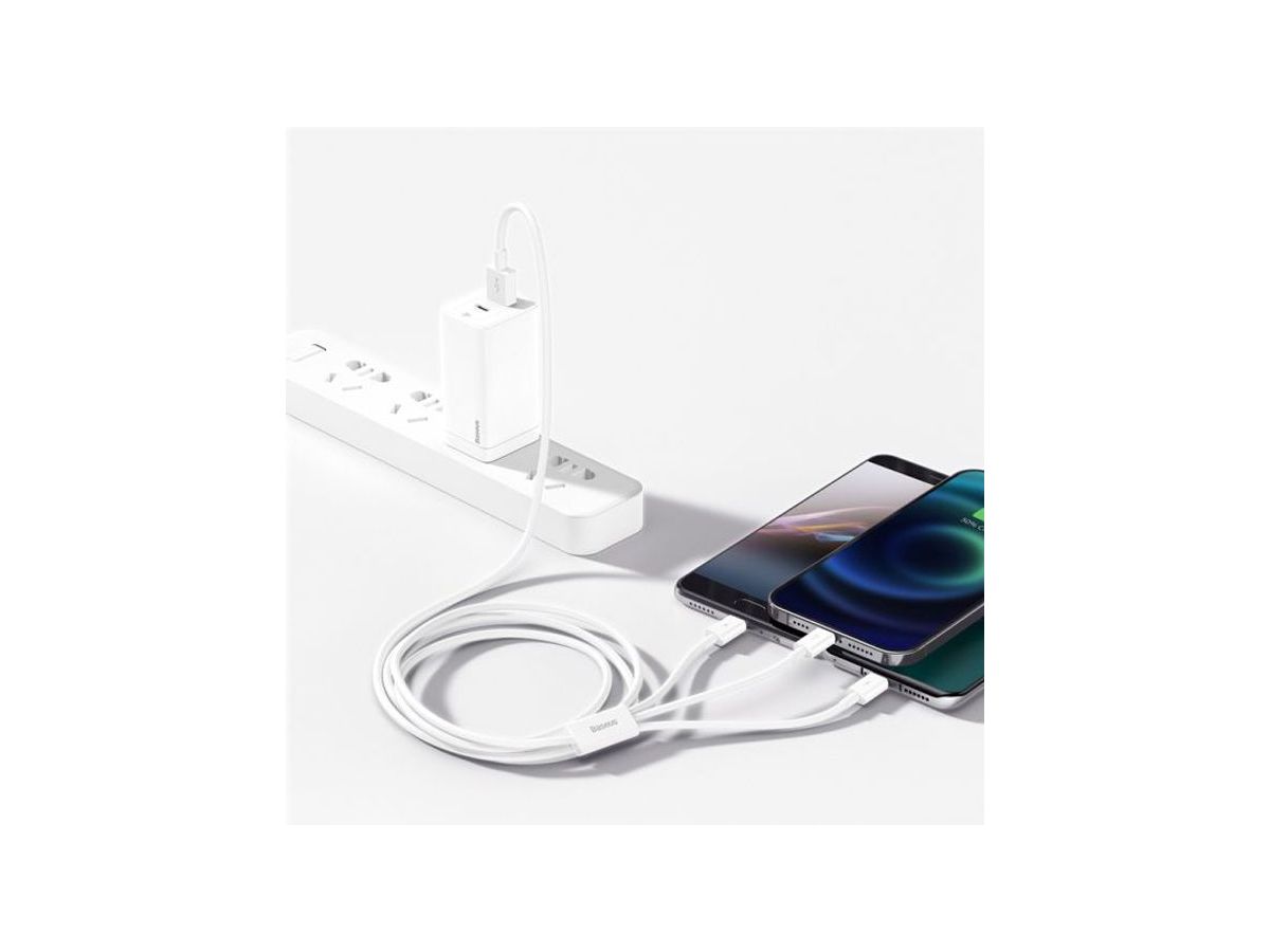 Baseus USB 3-in-1 Cable 1.5m White