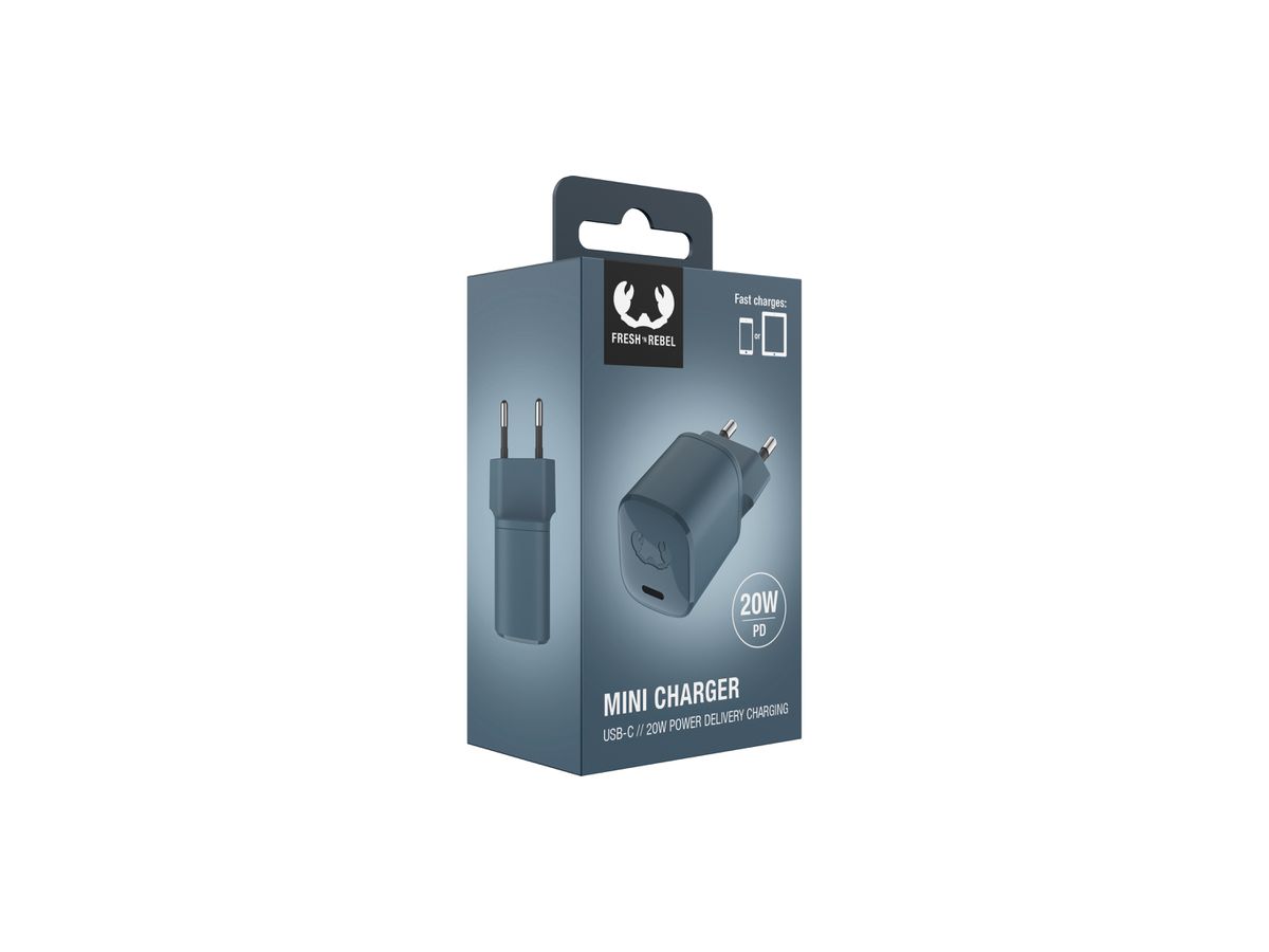 Fresh'N Rebel Mini Charger USB-C PD Dive Blue 20W