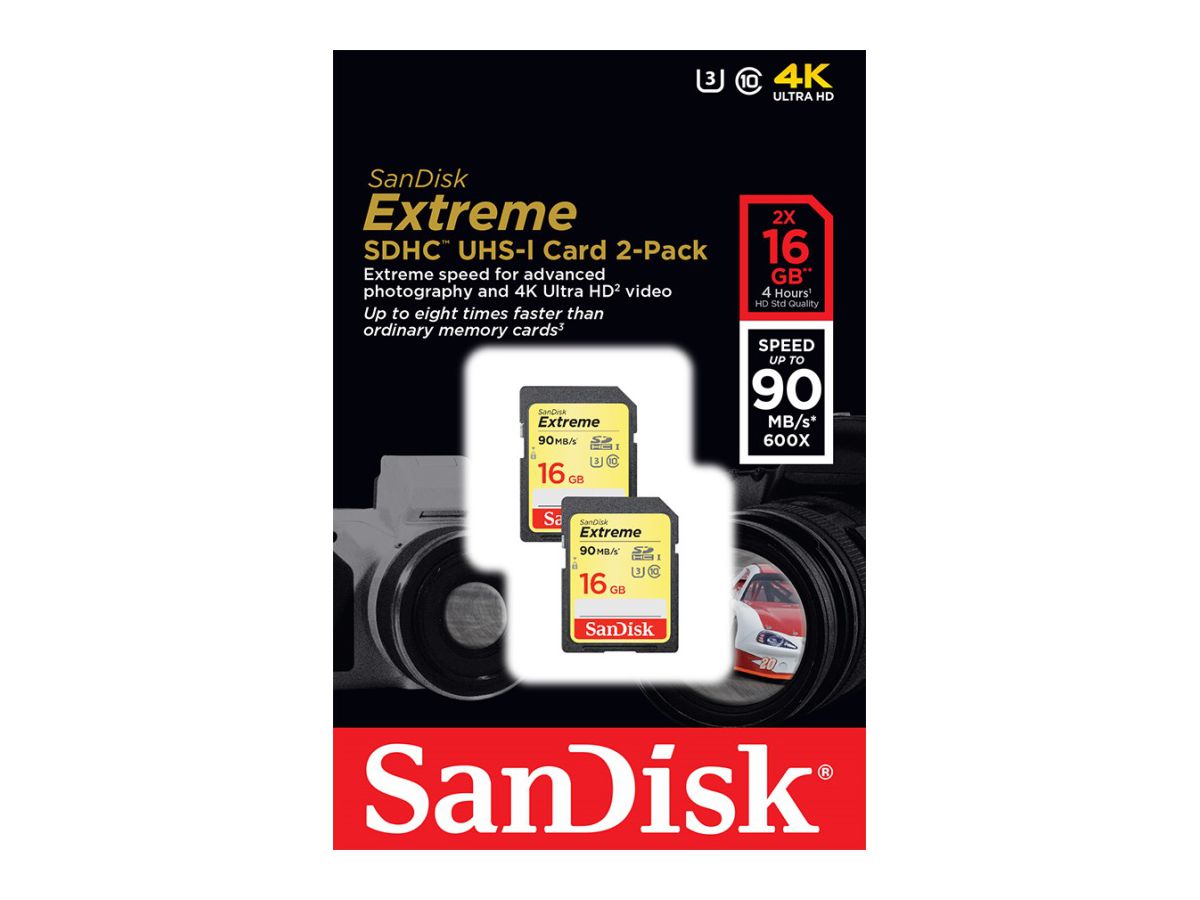 SanDisk Extreme 90MB/s SDHC 16GB 2-Pack