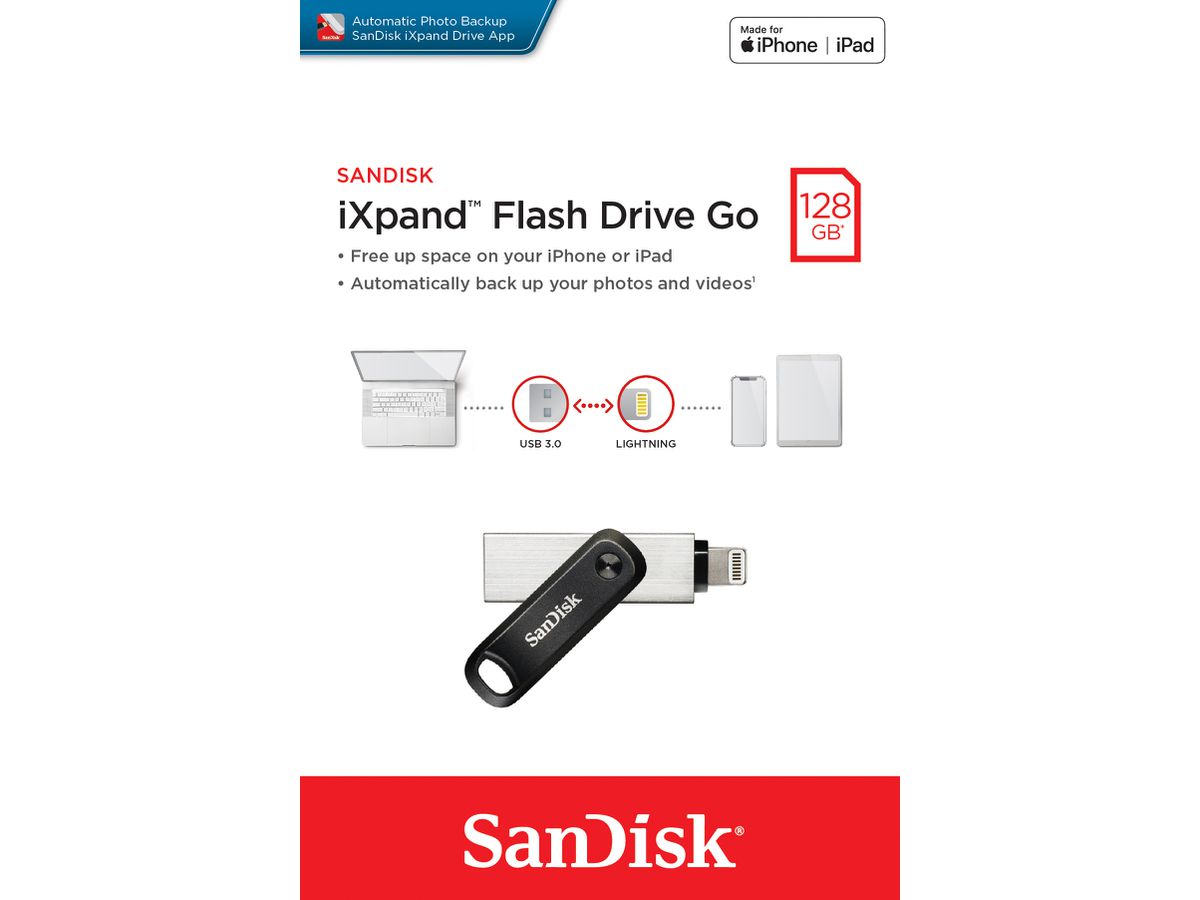 SanDisk iXpand Go Flash Drive 128GB