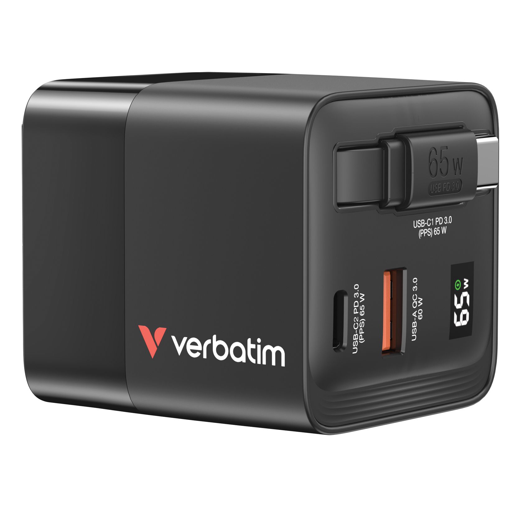 Verbatim GaN 2 Port Charger 65W