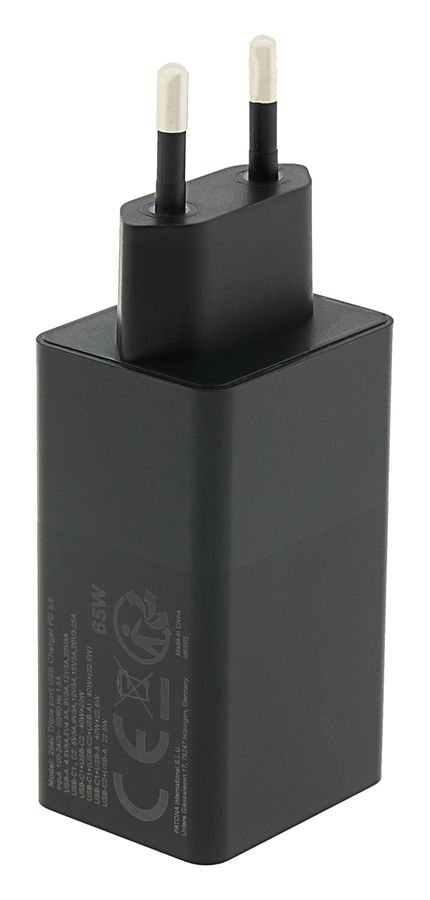 Patona GaN PD 65W 2xUSB-C + USB-A Black