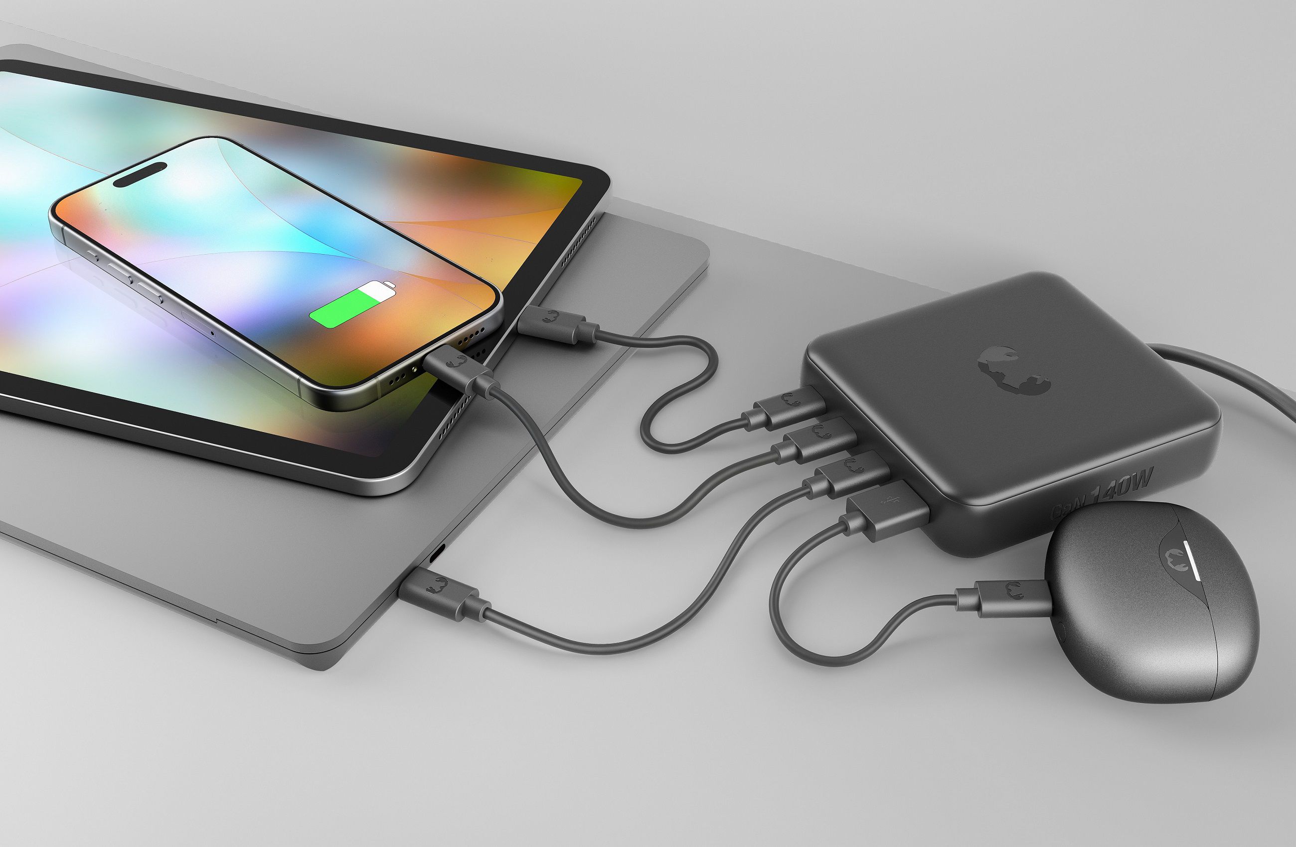 Fresh 'n Rebel Desktop Charger Grey 140W