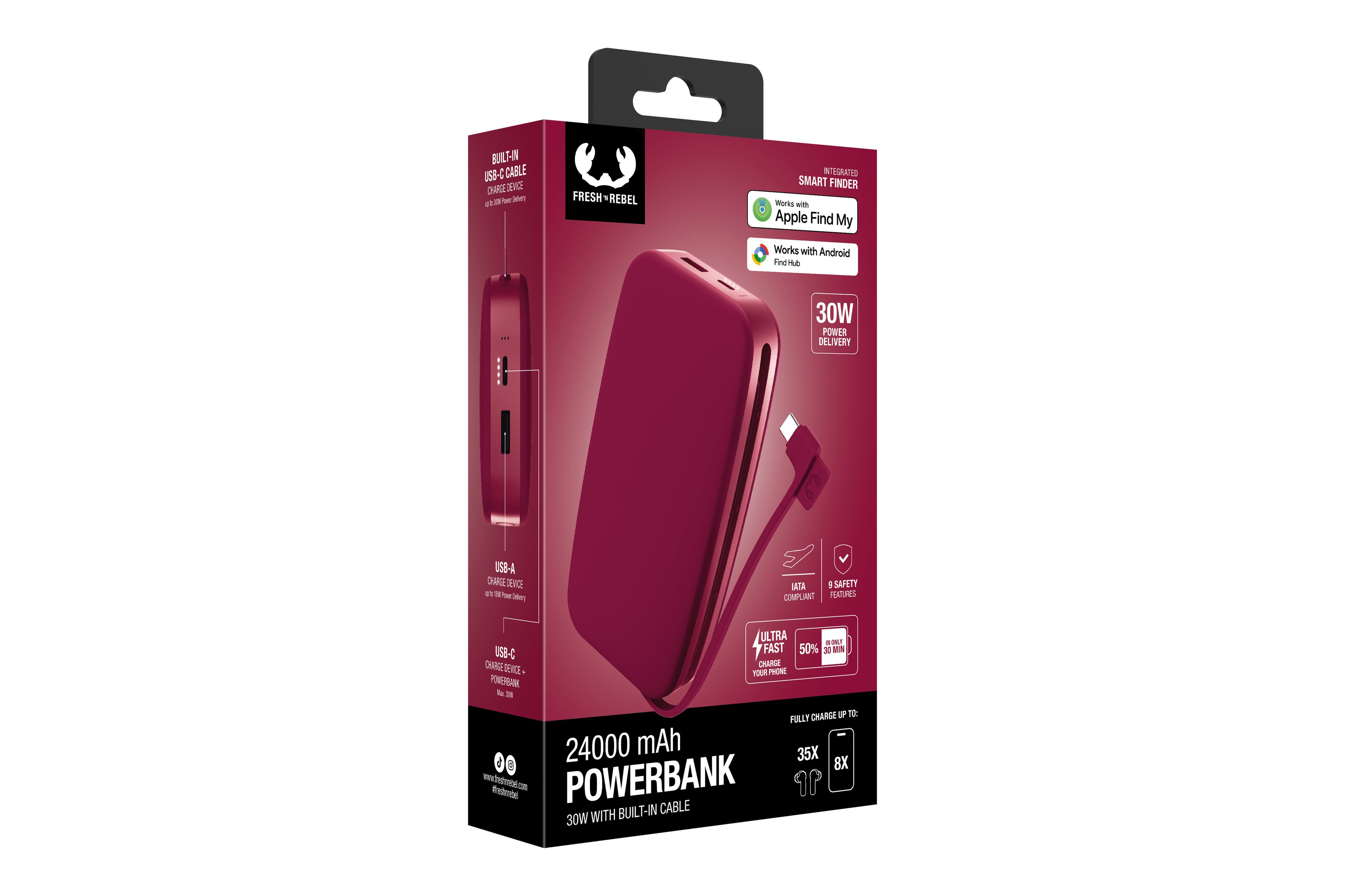Fresh 'n Rebel Powerbank 24000 mAh Red
