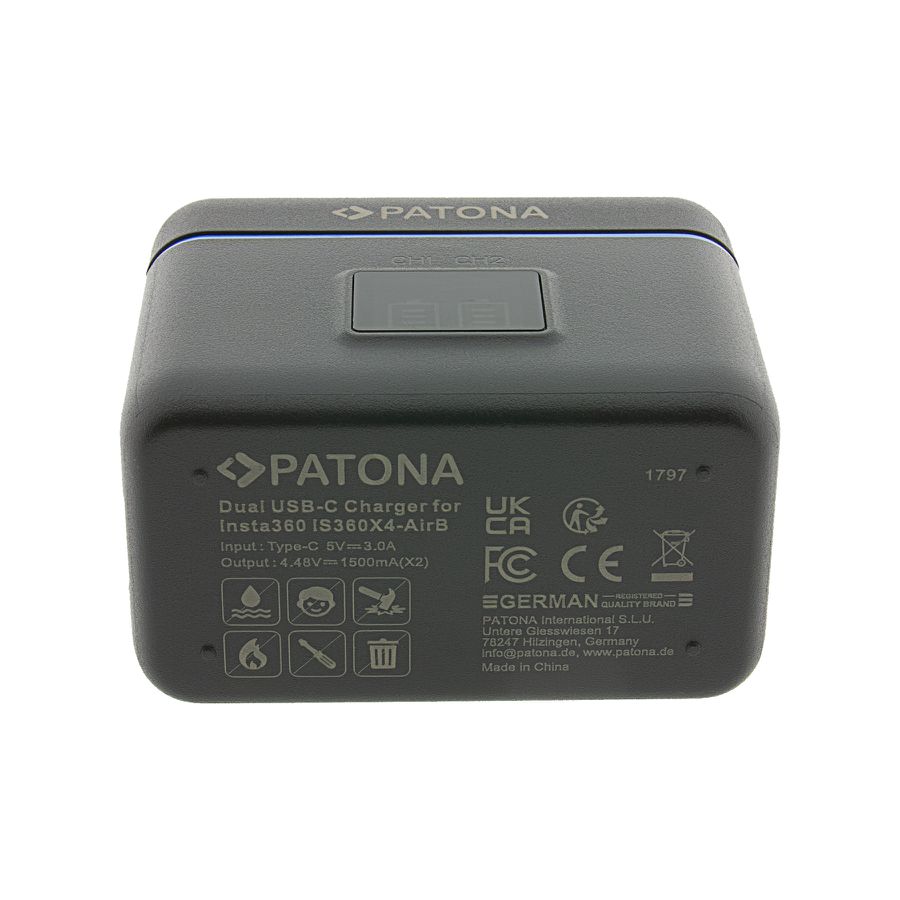 Patona Dual Ladebox Insta360 X4-Air