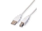 VALUE USB 2.0 Kabel, A-B white (3.0 m)