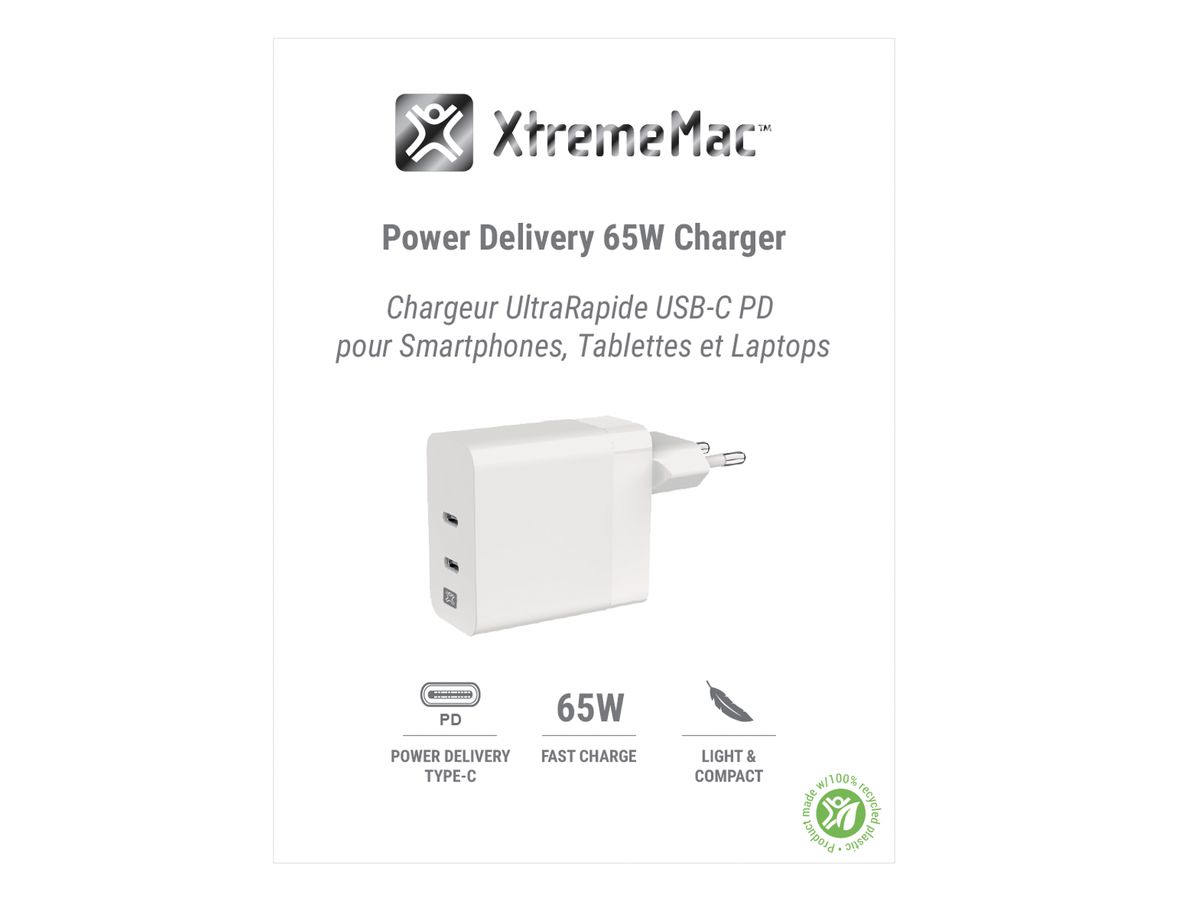XtremeMac Wall Charger Double USB-C 65W