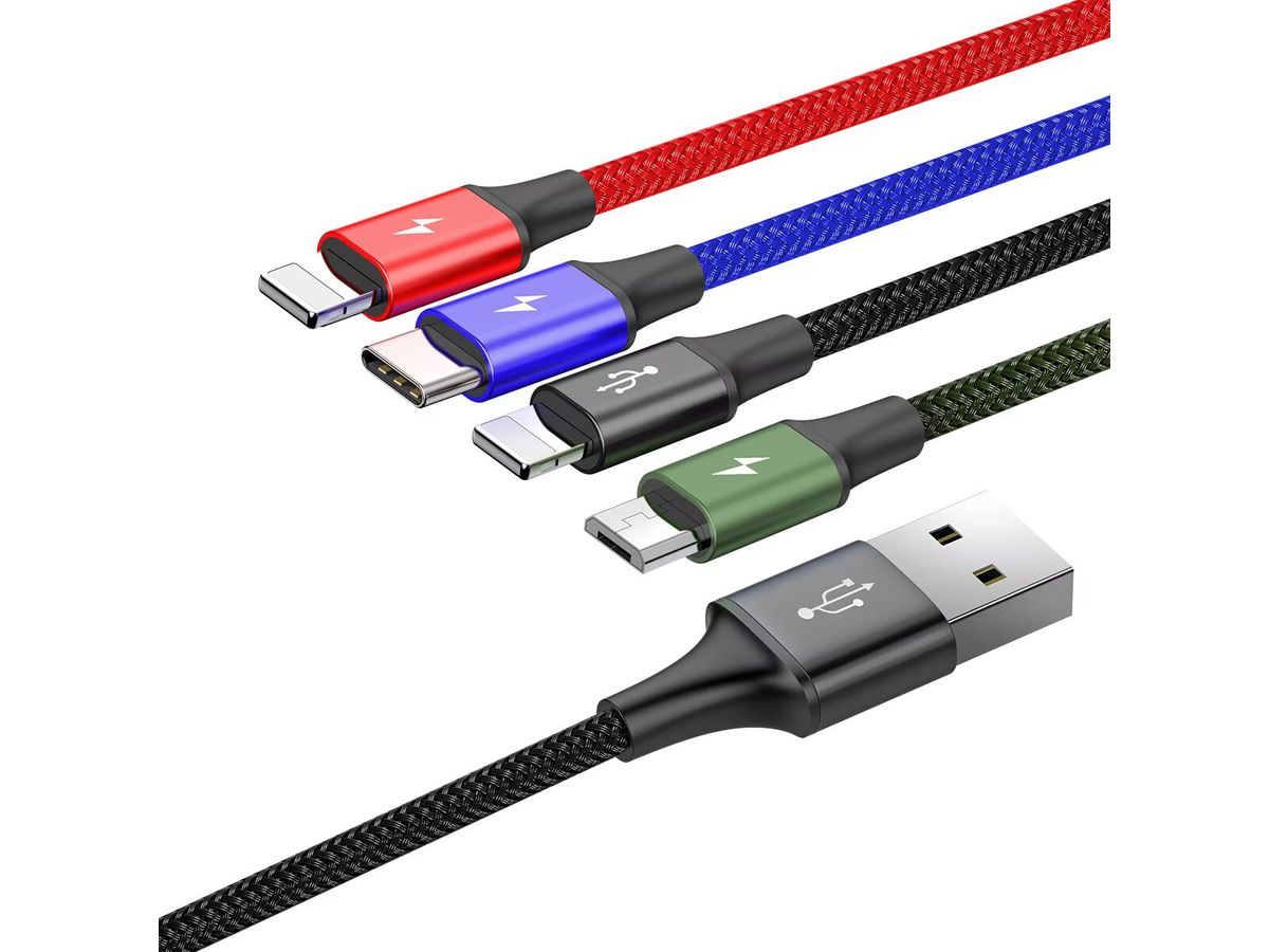 Baseus USB-A 4-in-1 Cable 1.2m Black