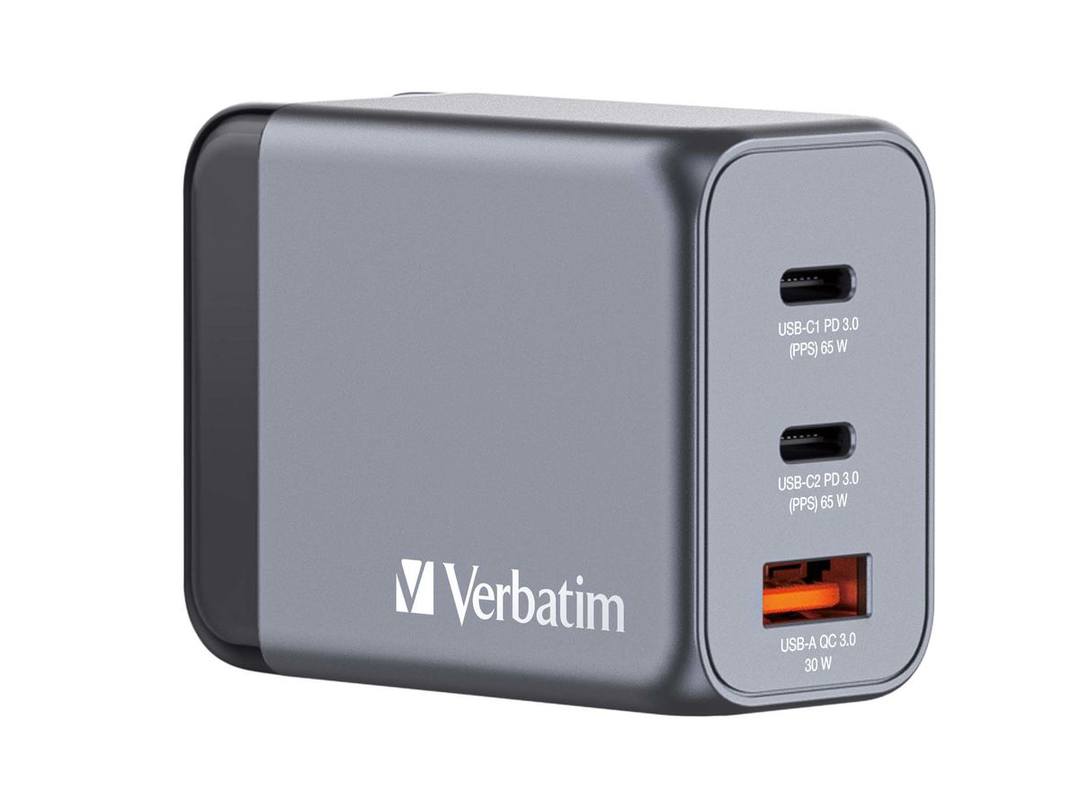 Verbatim GaN 3 Port Charger 65W