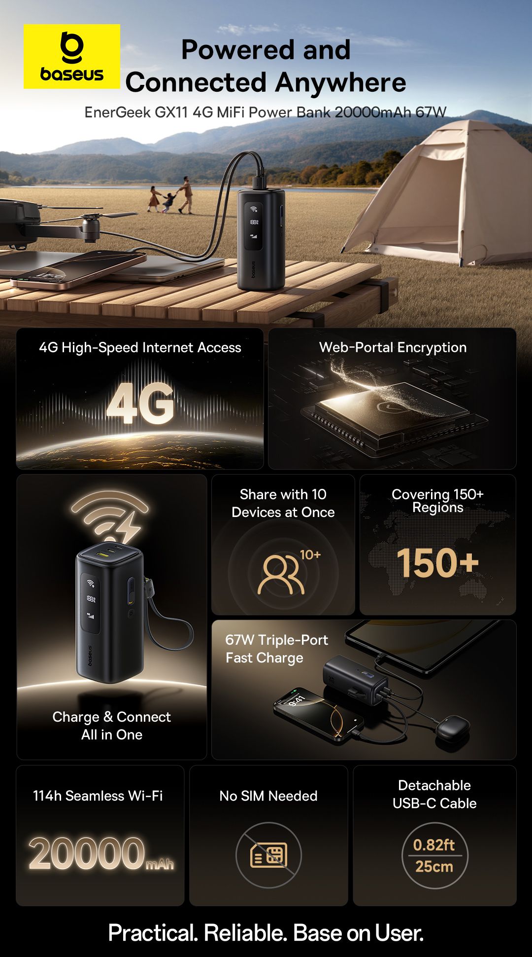 Baseus EnerGeek MiFi PB 20000mAh 67W Bl.