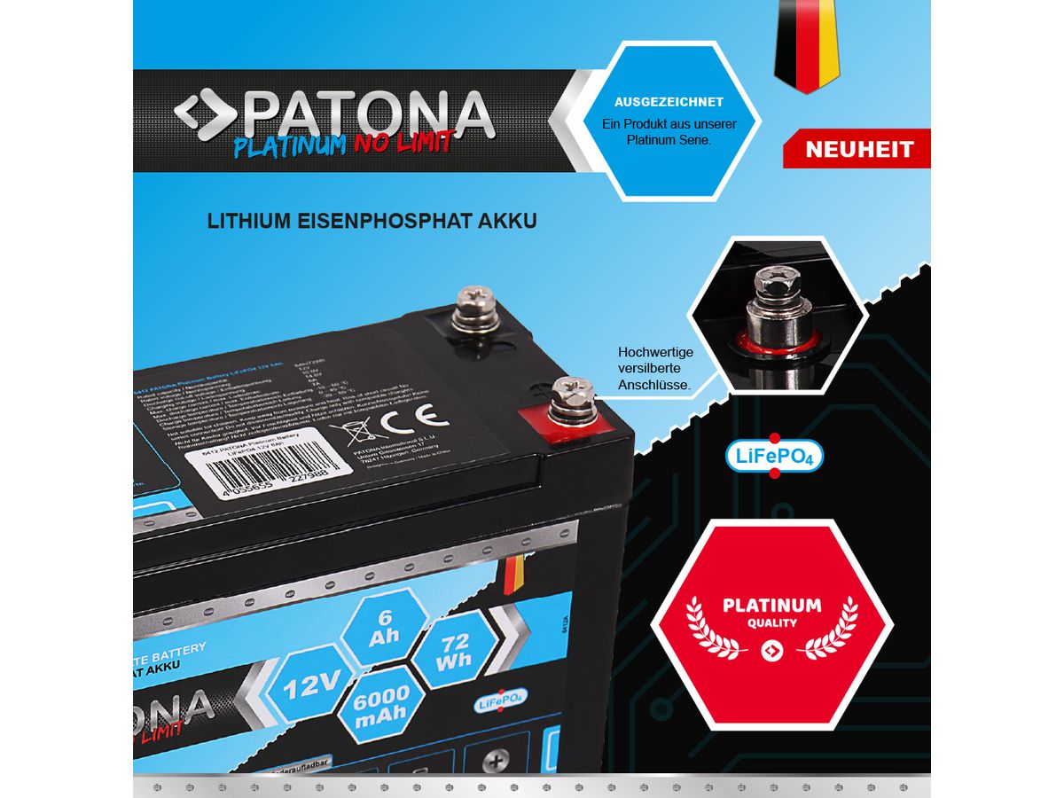 Patona Platinum Battery LiFePO4 12V 6Ah
