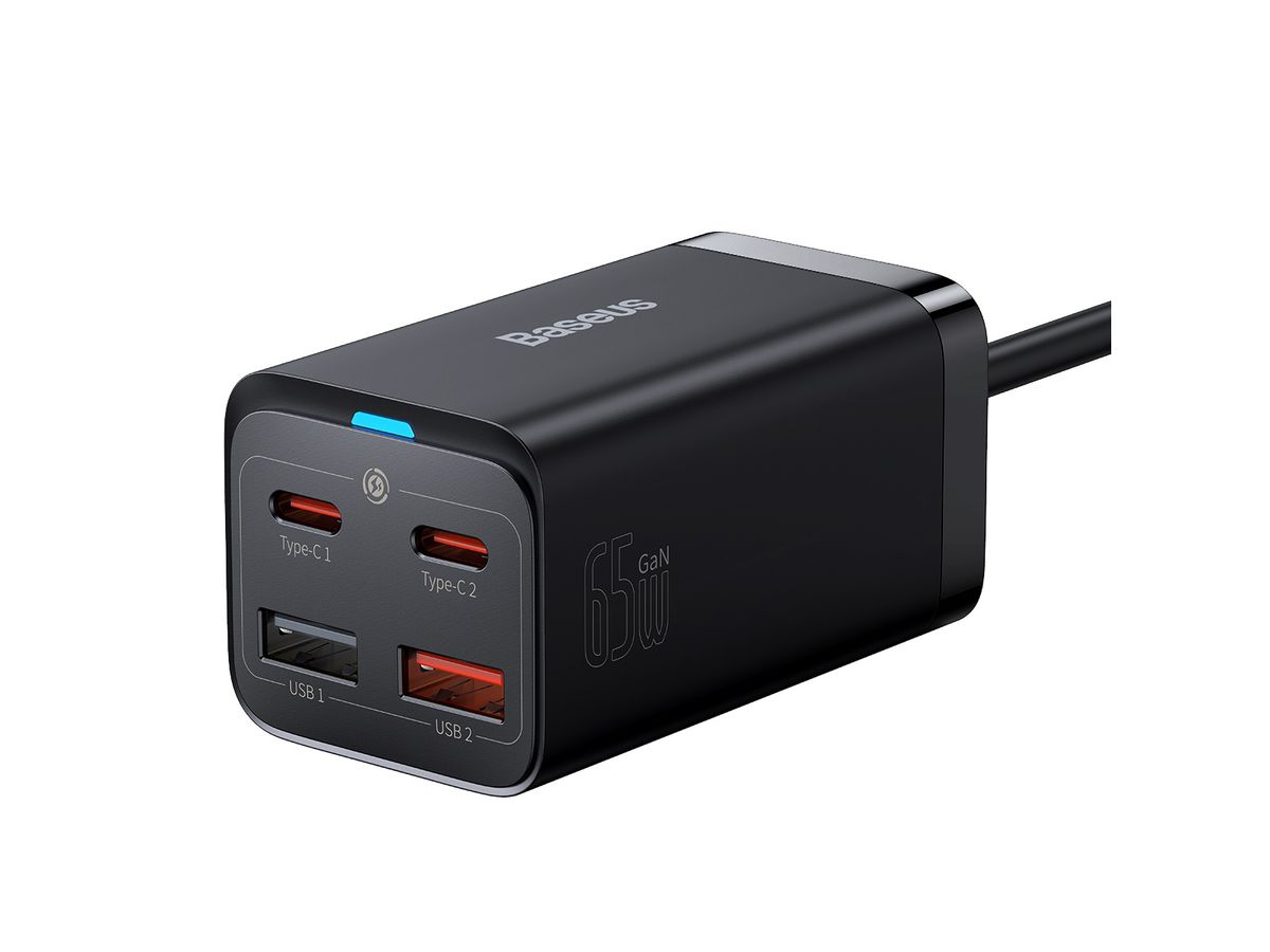 Baseus GaN3 Pro 4 Port Charger 65W Black