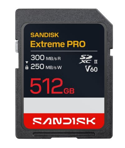 SANDISK Extreme PRO 300MB/s SDXC 512GB