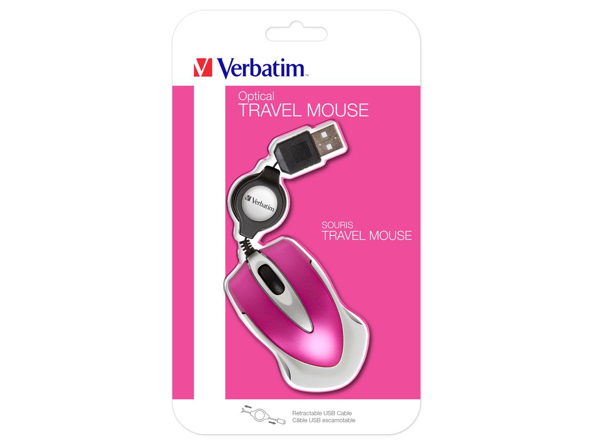 Verbatim Go Mini Travel Mouse Pink